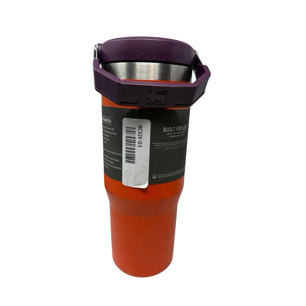 STANLEY IceFlow Tigerlily Plum Flip Straw Tumbler with Handle‎ 30oz IMPERFECT
